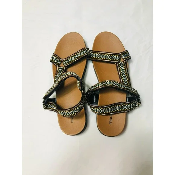 Maurices Polly Strappy Multicolor Sandals Hook and Loop Closure, NWOT, Size 10 - Picture 3 of 4